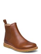 Booties - Flat - With Elastic Brown ANGULUS