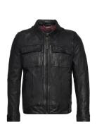 Seventies Leather Jacket Black Superdry