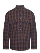Slhloosemason-Flannel Overshirt Noos Brown Selected Homme