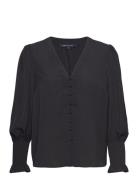 Crepe V Neck Blouse Black French Connection