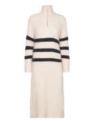 Slfmaline Ls Knit Dress Half Zip Cream Selected Femme