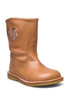 Boots - Flat - With Zipper Brown ANGULUS