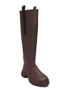 Recycled Rubber Country Boot Burgundy Ganni