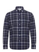 Slhregowen-Twisted Check Ls Shirt W Navy Selected Homme