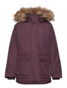 Parka W. Fake Fur Burgundy Color Kids