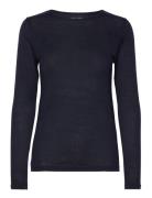 Wool/Tencel Tee Long Sleeve Navy Panos Emporio