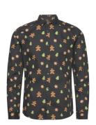 Onsalf Xmas Cookie Aop Slim Poplin Shirt Navy ONLY & SONS