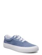Keaton Washed Canvas Trainer Blue Polo Ralph Lauren