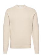 Slhdane Ls Knit Structure Crew Neck Noos Cream Selected Homme