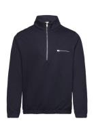 Cotton Sweatshirt With Zip Neck Navy Mango