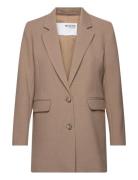 Slfrita Ls Relaxed Blazer Camel Mel Noos Beige Selected Femme