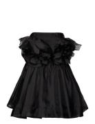 Fleurette Flower Mini Dress Black Bardot