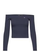 Tjw Off Shoulder Top Ls Navy Tommy Jeans