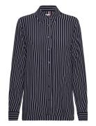 Fluid Viscose Crepe Shirt Navy Tommy Hilfiger