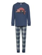 Pajama Placment Check Blue Lindex