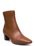 Willa Burnished Leather Bootie Brown Lauren Ralph Lauren