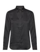 Classic Fit Satin Charmeuse Shirt Black Lauren Ralph Lauren