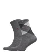 Th Women Check Sock 2P Grey Tommy Hilfiger