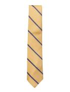 Yellow Blue Single Stripes Silk Tie Patterned AN IVY