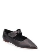 Fossil Black Leather Ballet Flats Black ALOHAS