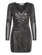 Pursed Sequined Dress Silver Mango
