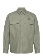 Carson Herringb Shirt Khaki Double A By Wood Wood