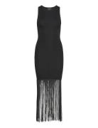 Tassel Knit Dress Black Bardot