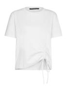 Rallie Cotton Rouched T-Shirt White French Connection
