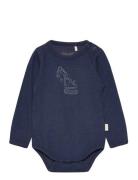 Body Ls, Solid W. Print Navy CeLaVi