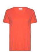 Adeliasz V-N T-Shirt Orange Saint Tropez