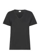 Adeliasz V-N T-Shirt Black Saint Tropez