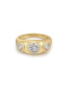 The Bezel Heart Signet Ring- Gold- 7 Gold LUV AJ
