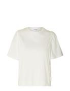 Slfpenelope 2/4 Ruffle Tee Noos White Selected Femme