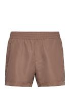 Roy Solid Swim Shorts Brown Wood Wood