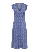 Onlmay Life S/L Wrap Midi Dress Jrs Noos Blue ONLY