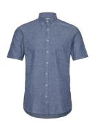 Cotton/Linen Shirt S/S Navy Lindbergh