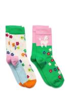 2-Pack Kids Poodle & Flowers Socks Patterned Happy Socks