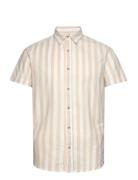 Jjjoshua Oxford Stripe Shirt Ss Beige Jack & J S