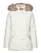 Faux-Fur-Trim Hooded Down Coat Cream Lauren Ralph Lauren