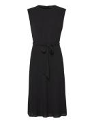 Belted Bubble Crepe Dress Black Lauren Ralph Lauren