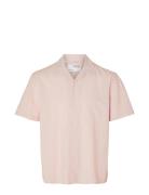 Slhrelaxnew-Linen Shirt Ss Resort Pink Selected Homme