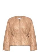 Shiny Quilt Jacket Beige Ganni