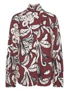 Savannah Twisted Neck Detail Blouse Burgundy Malina