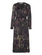 Mmmarkella Marble Wrap Dress Black MOS MOSH