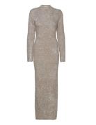 Glitter Knit Maxi Dress Gold ROTATE Birger Christensen