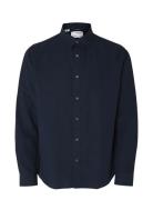 Slhregnew-Linen Shirt Ls Classic W Navy Selected Homme