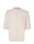 Slhregkylian-Linen Shirt Ls Band B Pink Selected Homme