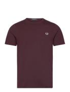 Crew Neck T-Shirt Burgundy Fred Perry