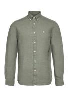 Douglas Linen Shirt-Classic Fit Green Morris