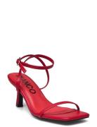 Bialulu Minimal Strap Sandal Faux Leather Red Bianco